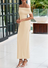 Off The Shoulder Elegant Bodycon Formal Cocktail Party Evening Maxi Dresses