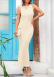 Casual Ribbed Knit Sleeveless Bodycon Maxi Dresses