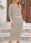 PRETTYGARDEN 2 Piece Skirts Sets For Women Fall Fashion Striped Sweater Dress Knit Lounge Travel Outfits Winter Clothing