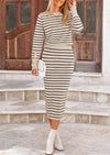 PRETTYGARDEN 2 Piece Skirts Sets For Women Fall Fashion Striped Sweater Dress Knit Lounge Travel Outfits Winter Clothing