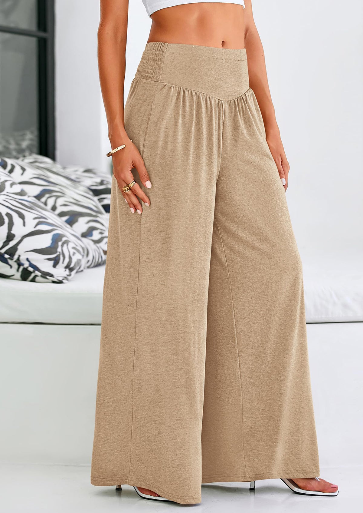 High-Waisted Flowy Palazzo Pant With Pockets