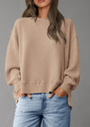 PRETTYGARDEN Oversized Sweatshirt for Women Fashion Crewneck Long Sleeve Pullover Waffle Knit Tops Fall Trendy Clothes