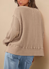 PRETTYGARDEN Oversized Sweatshirt for Women Fashion Crewneck Long Sleeve Pullover Waffle Knit Tops Fall Trendy Clothes