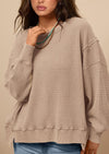 PRETTYGARDEN Oversized Sweatshirt for Women Fashion Crewneck Long Sleeve Pullover Waffle Knit Tops Fall Trendy Clothes
