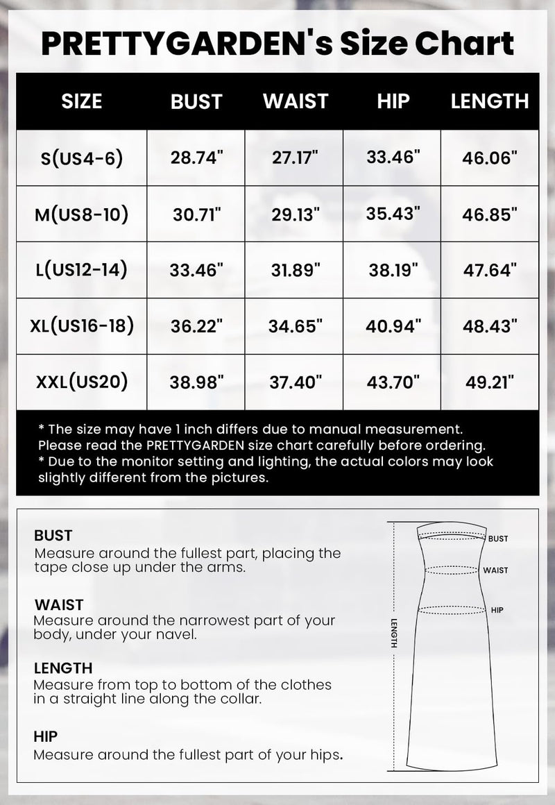 PRETTYGARDEN Women's Bodycon Maxi Tube Dress Ribbed Strapless Side Slit Long Going Out Casual Elegant Party Dresses