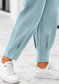 Summer High Waisted Ankle Length Trouser Slacks With Pockets