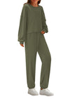 PRETTYGARDEN Women's Two Piece Outfits Lounge Sets Long Sleeve Pullover Tops Sweatpants Fall Fashion Matching Clothing
