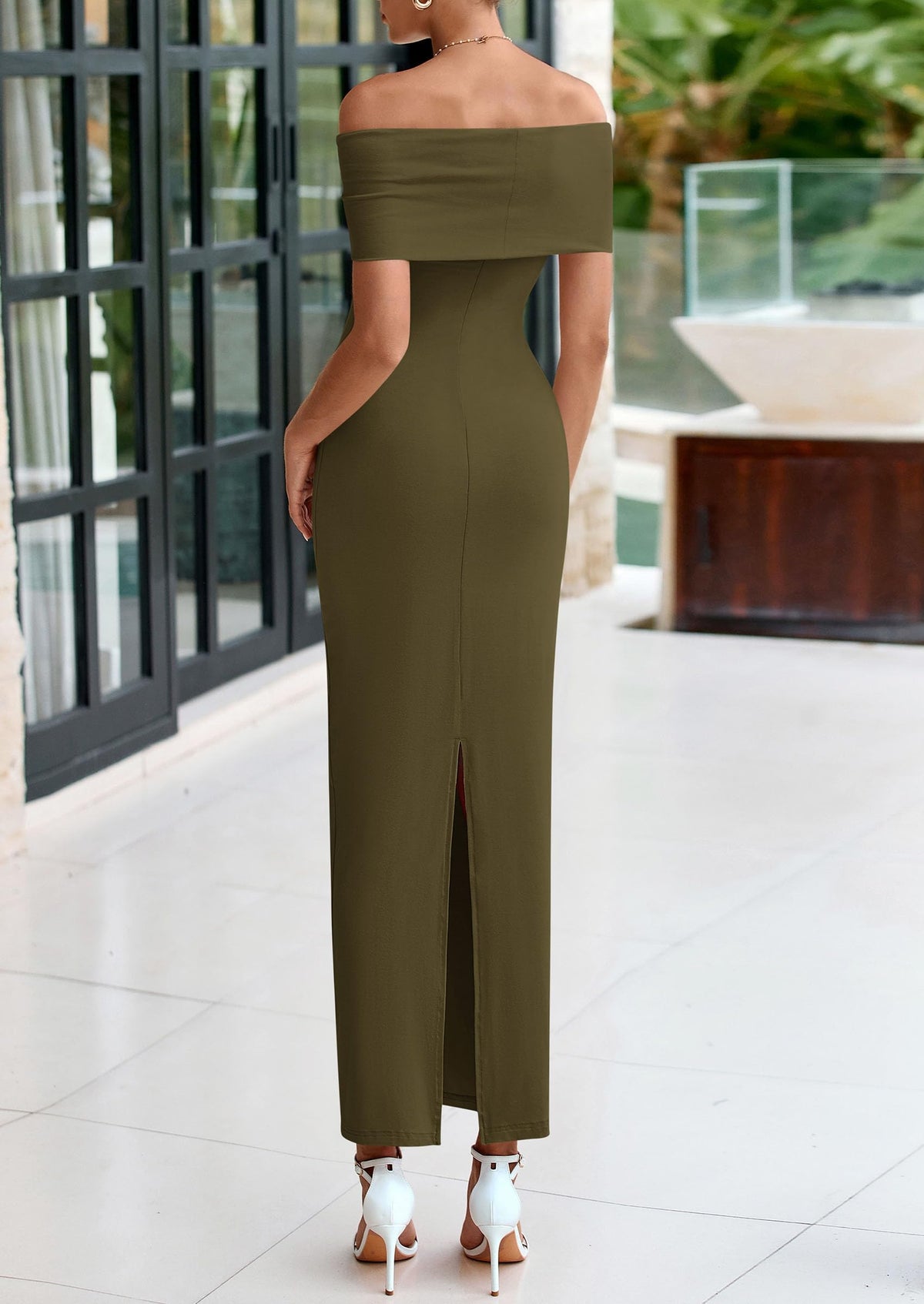 Off The Shoulder Elegant Bodycon Formal Cocktail Party Evening Maxi Dresses