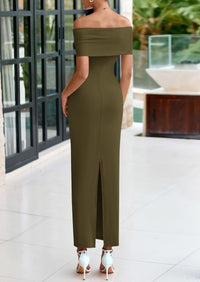 Off The Shoulder Elegant Bodycon Formal Cocktail Party Evening Maxi Dresses