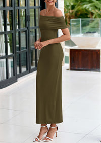 Off The Shoulder Elegant Bodycon Formal Cocktail Party Evening Maxi Dresses