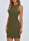 PRETTYGARDEN Spring Dresses for Women Sleeveless Bodycon Short Work Tank Dress Summer Casual Ribbed Mini Sundresses