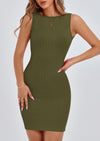 PRETTYGARDEN Spring Dresses for Women Sleeveless Bodycon Short Work Tank Dress Summer Casual Ribbed Mini Sundresses