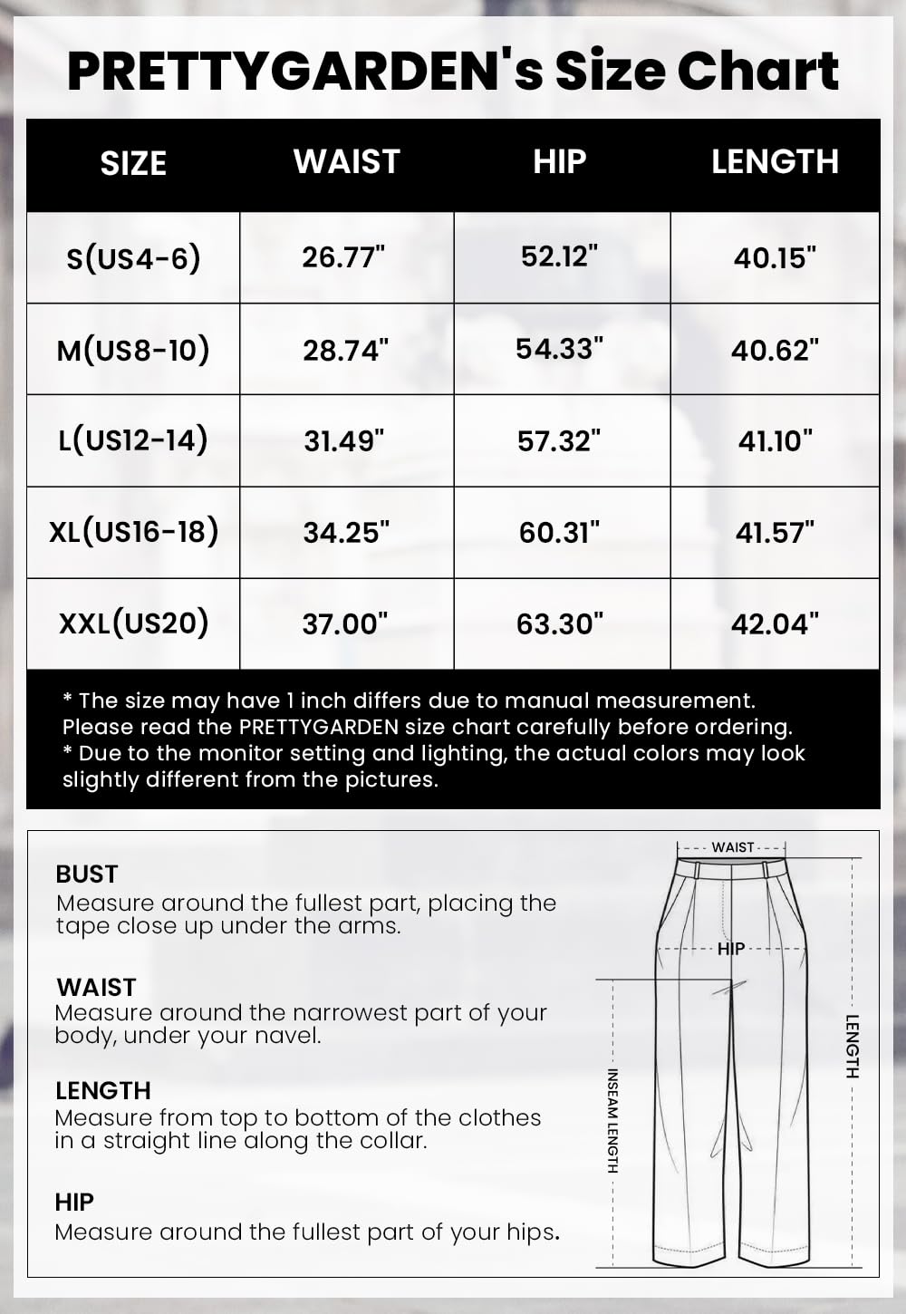 PRETTYGARDEN Women's Wide Leg Work Pants Business Casual High Waisted Loose Palazzo Trouser Summer Clothes