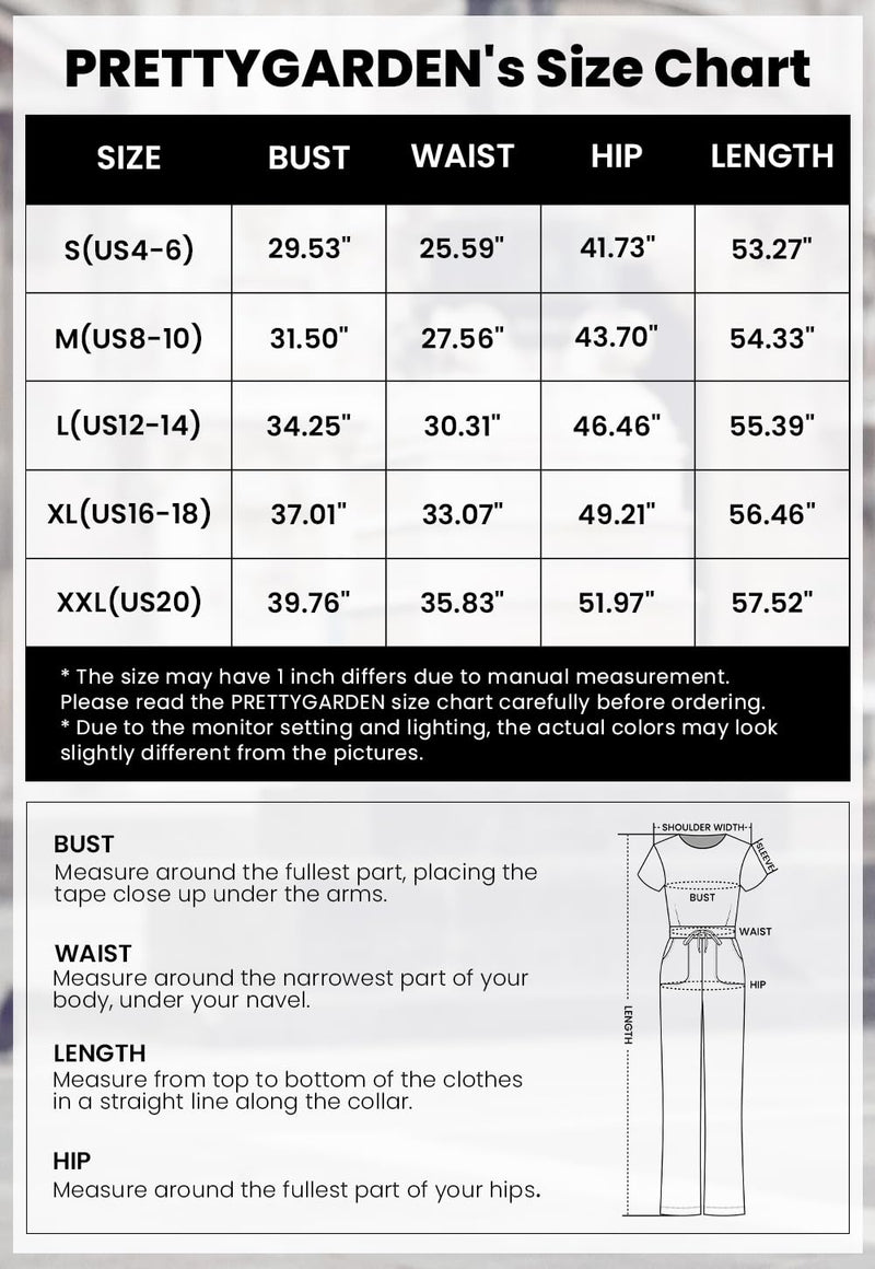 PRETTYGARDEN Casual Short Sleeve Square Neck Wide Leg Jumpsuit Rompers