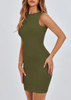 PRETTYGARDEN Spring Dresses for Women Sleeveless Bodycon Short Work Tank Dress Summer Casual Ribbed Mini Sundresses