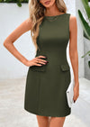 PRETTYGARDEN Womens Formal Sleeveless Summer Dresses Boat Neck Bodycon Elegant A Line Business Work Mini Dresss