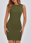 PRETTYGARDEN Spring Dresses for Women Sleeveless Bodycon Short Work Tank Dress Summer Casual Ribbed Mini Sundresses