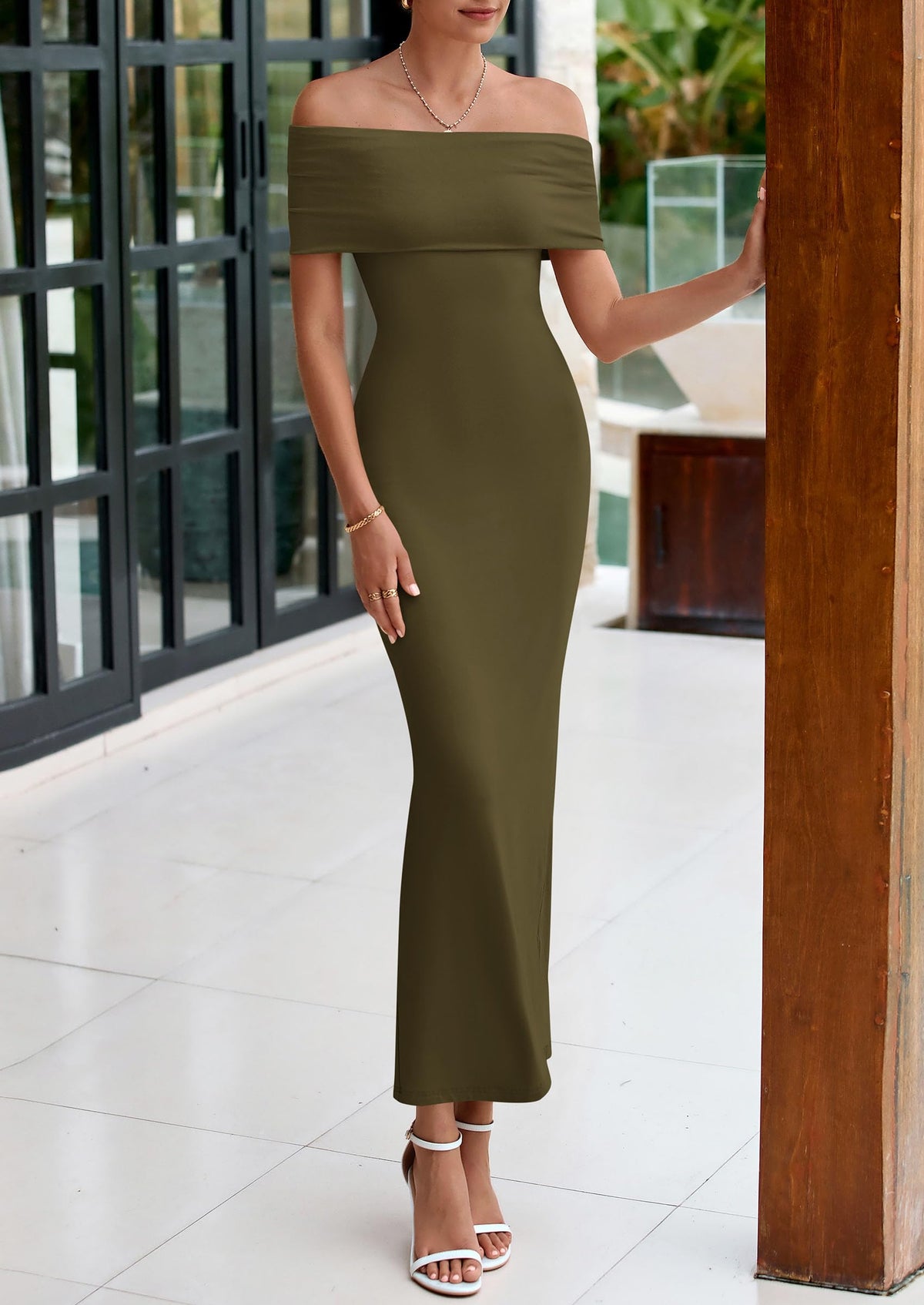 Off The Shoulder Elegant Bodycon Formal Cocktail Party Evening Maxi Dresses