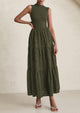 Casual Eyelet Sleeveless Maxi Dress with Pockets