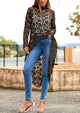 Long Sleeve Round Neck High Low Asymmetrical Irregular Hem Casual Blouse