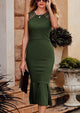 Sleeveless Backless Ruffle Formal Cocktail Dresses