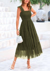PRETTYGARDEN Women Summer Sleeveless Tulle Mesh Wedding Guest Dress
