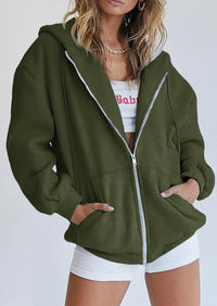 Long Sleeve Zip Up Y2K Hoodies With Pockets