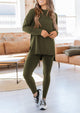 Casual Long Sleeve Tunic Tops Legging Pants Two Piece Sets