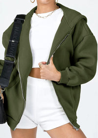 Long Sleeve Zip Up Y2K Hoodies With Pockets