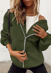 Long Sleeve Zip Up Y2K Hoodies With Pockets
