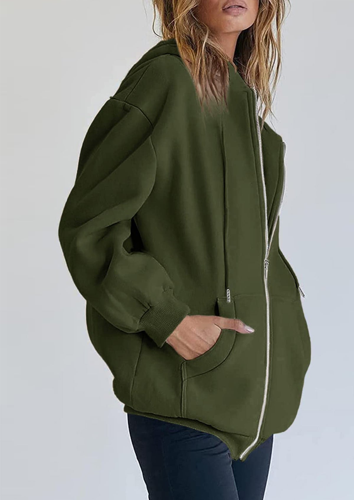 Long Sleeve Zip Up Y2K Hoodies With Pockets