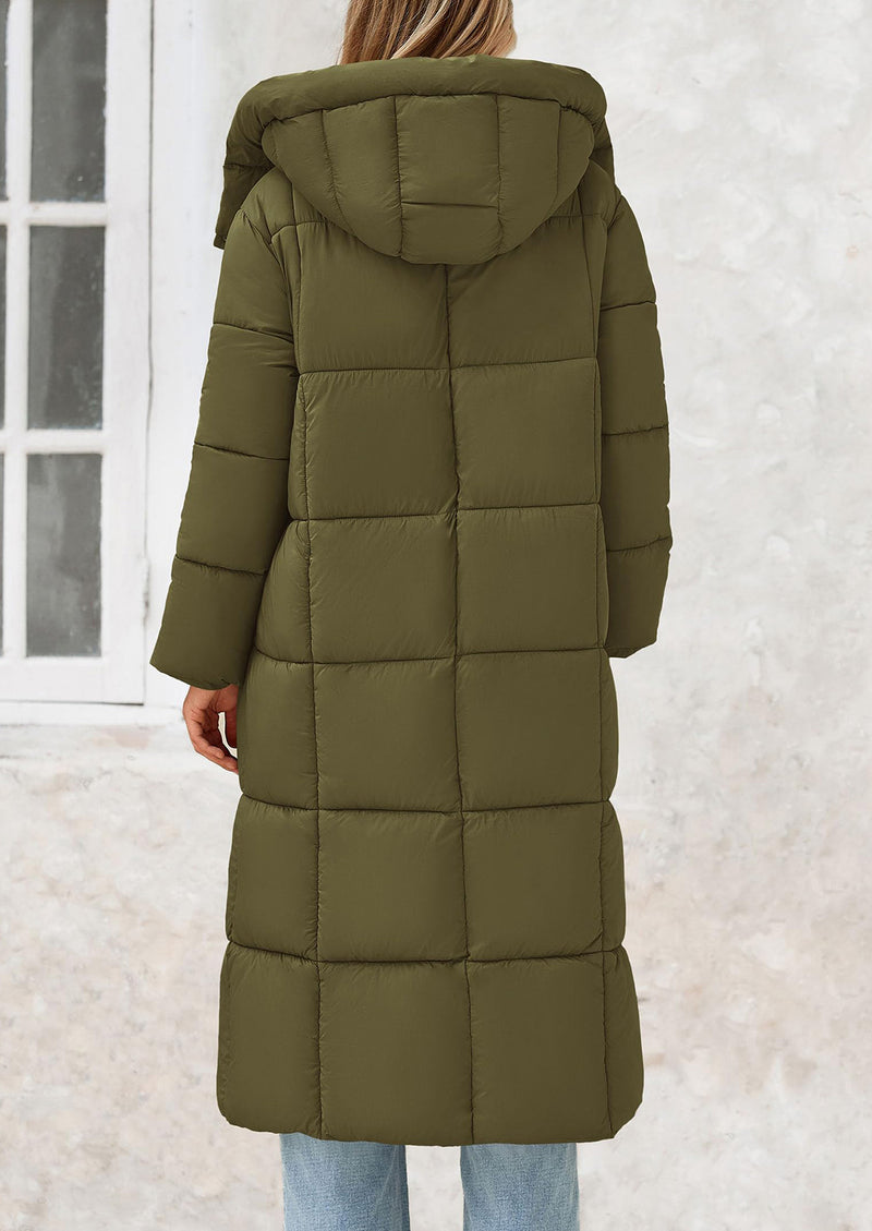 PRETTYGARDEN Women's Winter Long Puffer Coats Hooded Zip Up Casual Thickened Down Jackets Trendy Warm Clothes Outerwear
