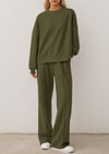 PRETTYGARDEN 2 Piece Sets For Women Fall Trendy Long Sleeve Sweatshirt Wide Leg Pants Loungewear Set Matching Sweatsuit