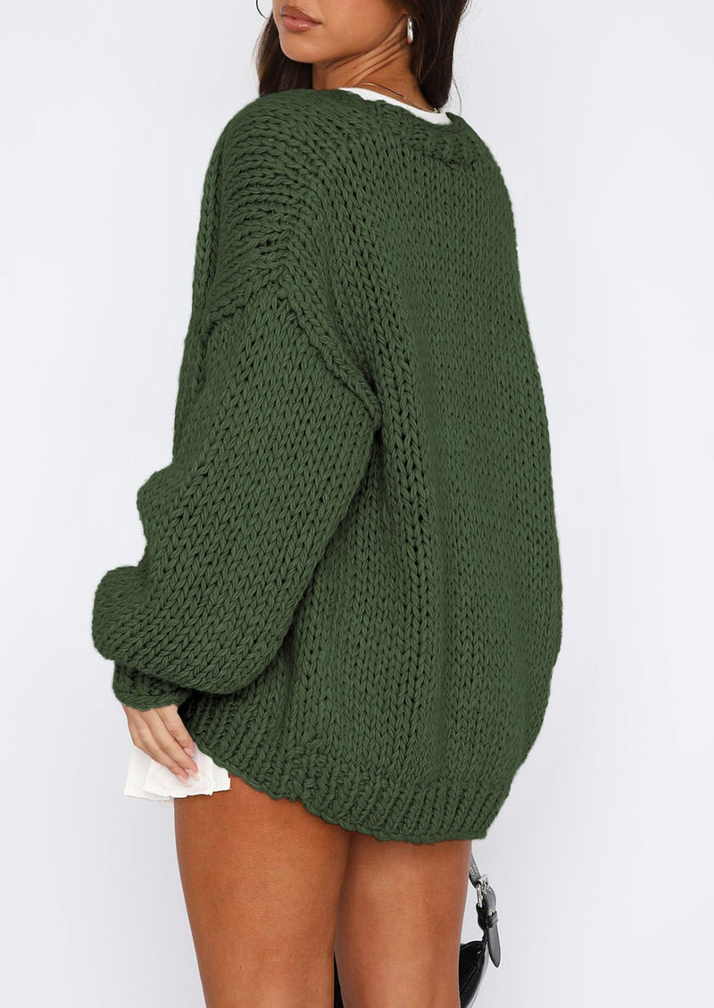 PRETTYGARDEN Cardigan Sweaters for Women Trendy Fall Fashion Long Sleeve Chunky Knit Cardigans Winter Clothing Outfits