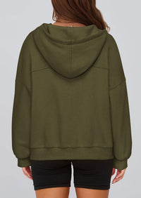 PRETTYGARDEN Womens Hoodies Cropped Fleece Sweatshirts Fall Fashion Quarter Zip Pullover Long Sleeve Tops Winter Clothes