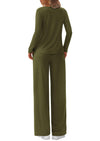 PRETTYGARDEN Women's 2 Piece Fall Sets  Casual Long Sleeve Shirts Wide Leg Pants Lounge Travel Outfits Fashion Clothing