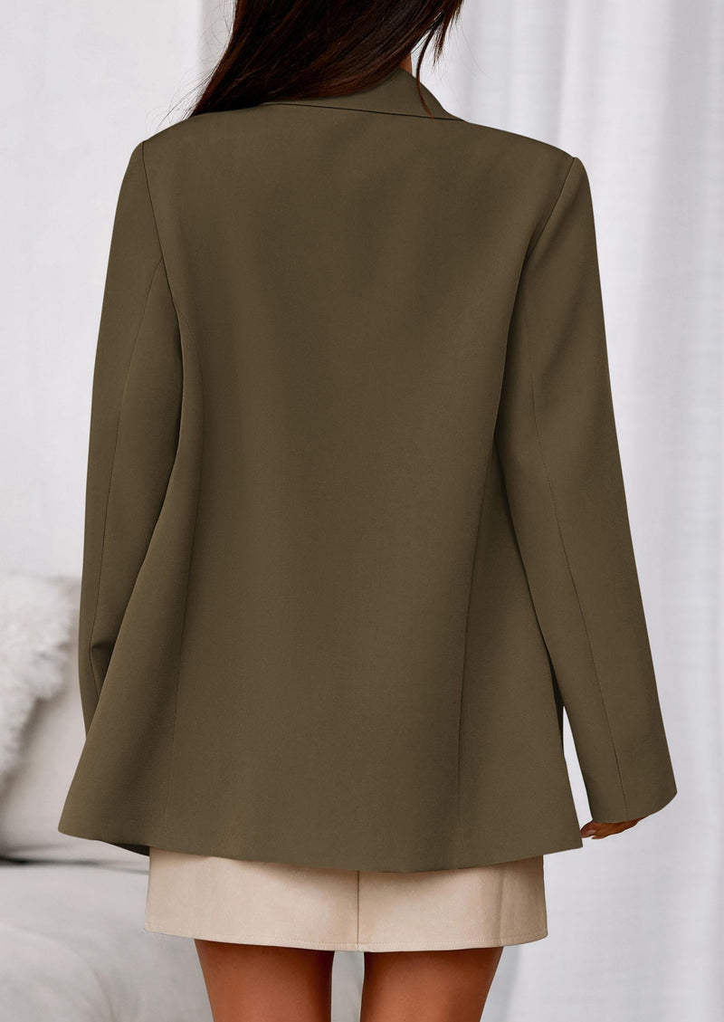 PRETTYGARDEN Fall Blazers for Women Business Casual Long Sleeve Lapel Pockets Dressy Suit Jackets Work Office Clothes PRETTYGARDEN