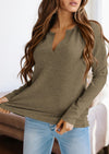 PRETTYGARDEN Long Sleeve Shirts for Women Fall V Neck Waffle Basic Tee Dressy Casual Winter Blouses Knit Tunic Tops