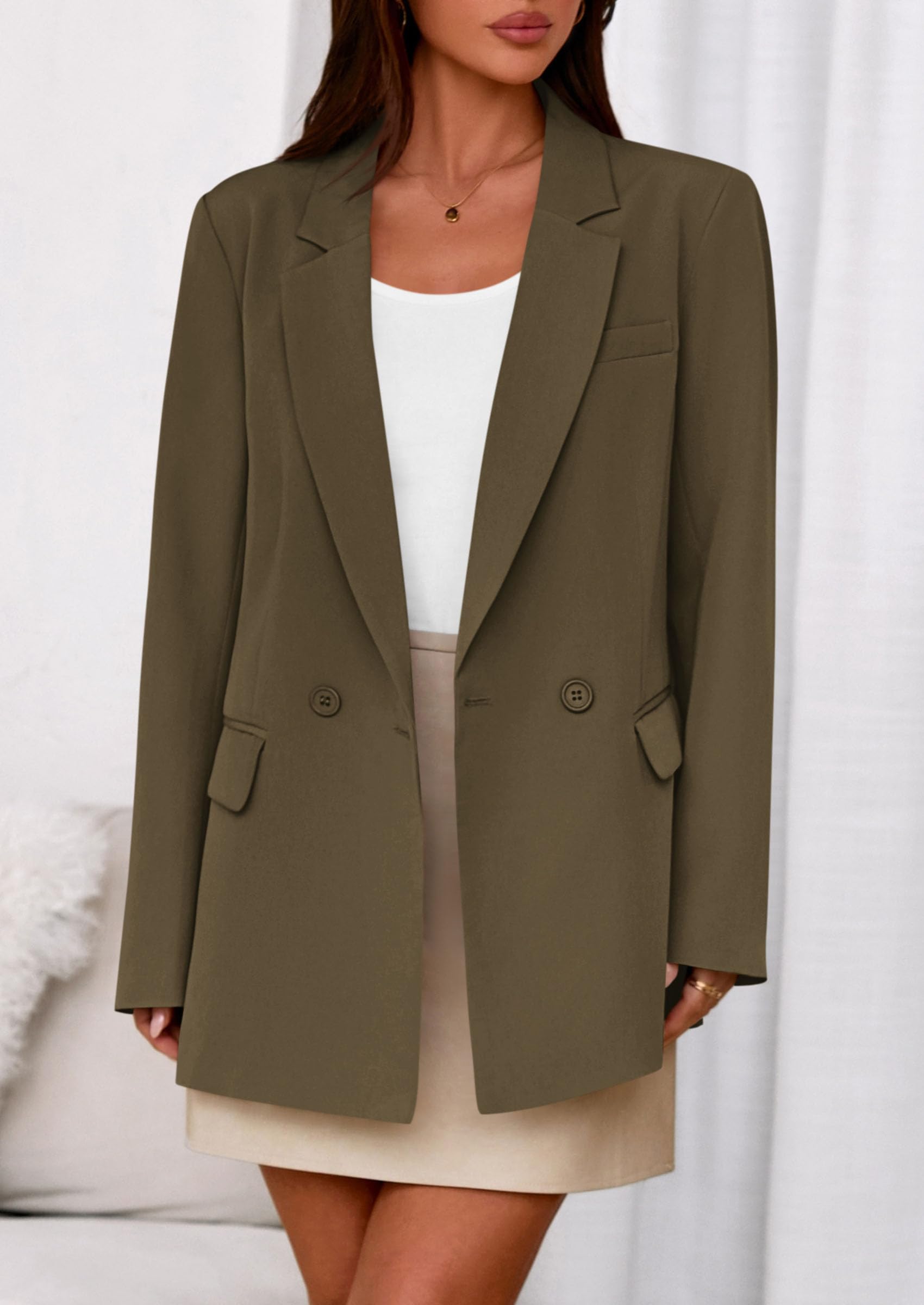 PRETTYGARDEN Fall Blazers for Women Business Casual Long Sleeve Lapel Pockets Dressy Suit Jackets Work Office Clothes PRETTYGARDEN