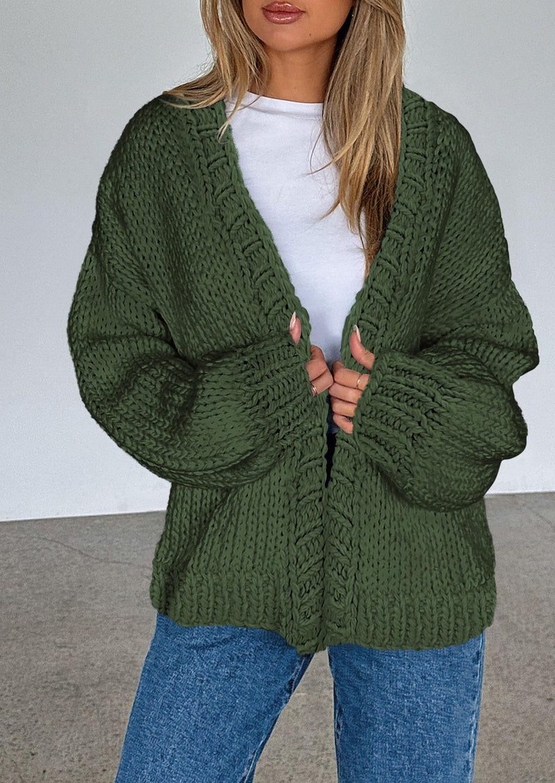 PRETTYGARDEN Cardigan Sweaters for Women Trendy Fall Fashion Long Sleeve Chunky Knit Cardigans Winter Clothing Outfits