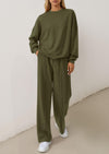 PRETTYGARDEN 2 Piece Sets For Women Fall Trendy Long Sleeve Sweatshirt Wide Leg Pants Loungewear Set Matching Sweatsuit