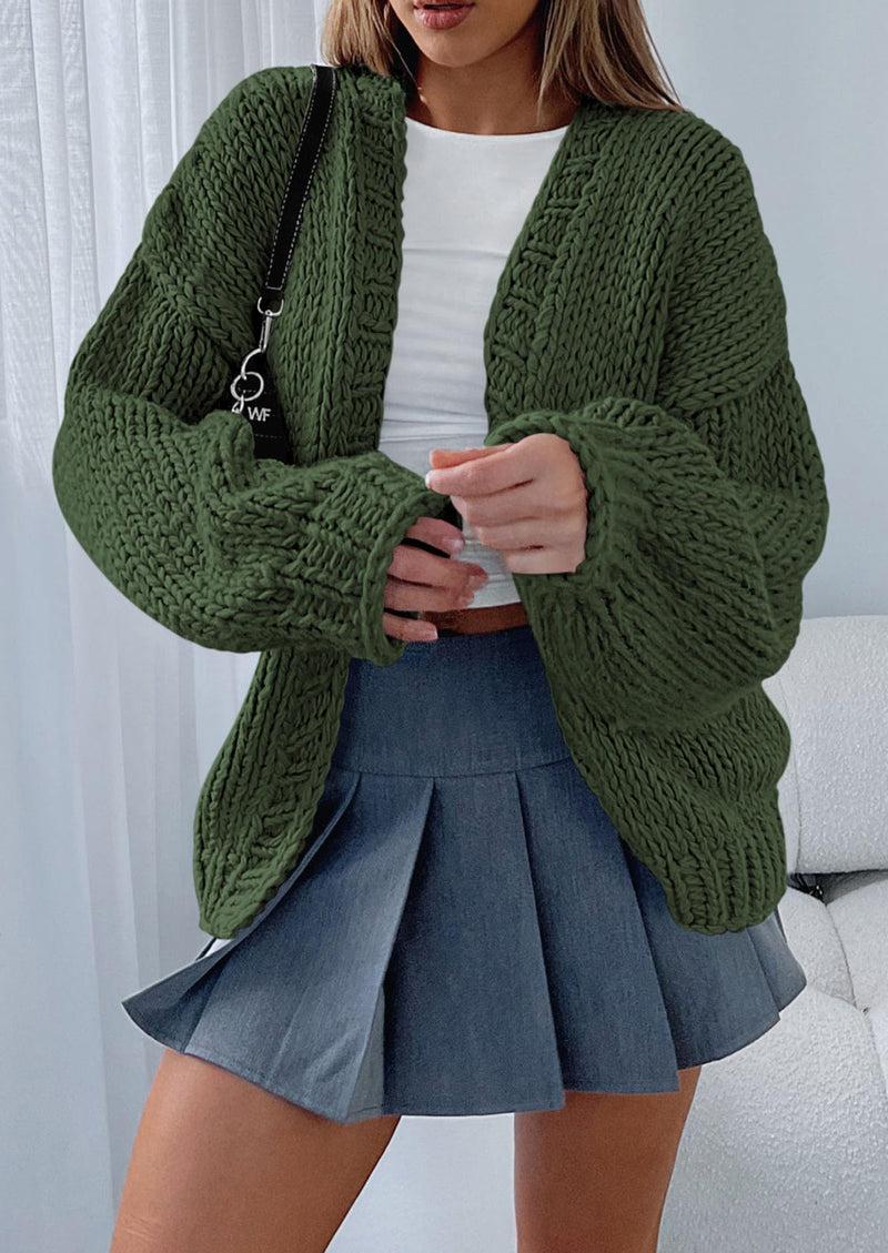 PRETTYGARDEN Cardigan Sweaters for Women Trendy Fall Fashion Long Sleeve Chunky Knit Cardigans Winter Clothing Outfits