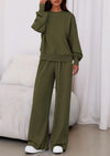 PRETTYGARDEN Womens 2 Piece Sets Long Sleeve Sweatshirt Wide Leg Pants Loose Matching Lounge Set Trendy Fall Outfits