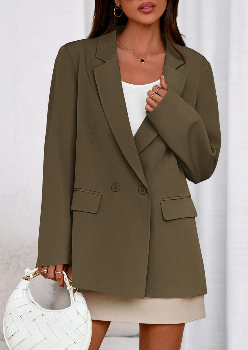 PRETTYGARDEN Fall Blazers for Women Business Casual Long Sleeve Lapel Pockets Dressy Suit Jackets Work Office Clothes PRETTYGARDEN