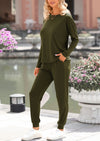 PRETTYGARDEN Lounge Outfit Long Sleeve Crewneck Pullover Tops High Waisted Pants Set Tracksuit