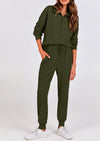 PRETTYGARDEN Women's Fall 2 Piece Lounge Sets Zip Up Sweatshirt Jogger Pants Sweat Track Suits Travel Outfit Winter Clothing
