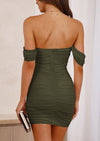 PRETTYGARDEN Off Shoulder Women Ruched Mesh Cocktail Party Bodycon Mini Dresses