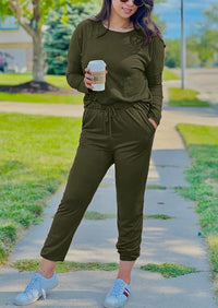 Black Two Pieces Oversized Fall Tracksuit