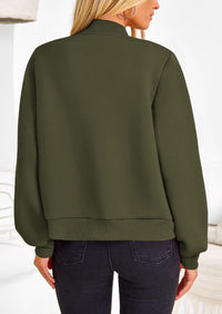 Casual Long Sleeve Button up Lightweight Varsity Bomber Jackets
