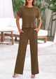 Short Sleeve T-Shirt Wide Leg Pants Two Piece Sets